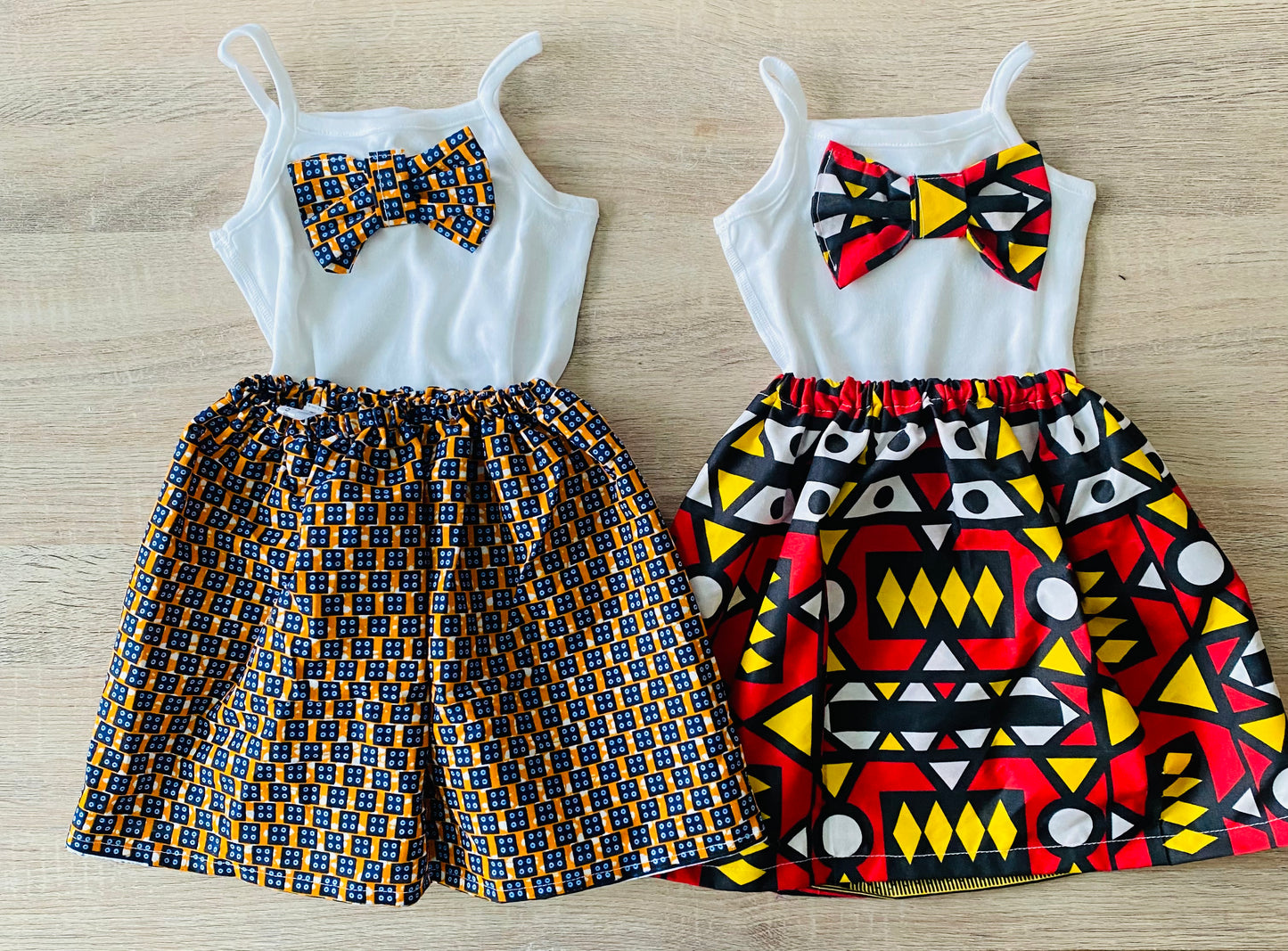 Tenue en Wax bébé fille - Jupe en Wax et Body