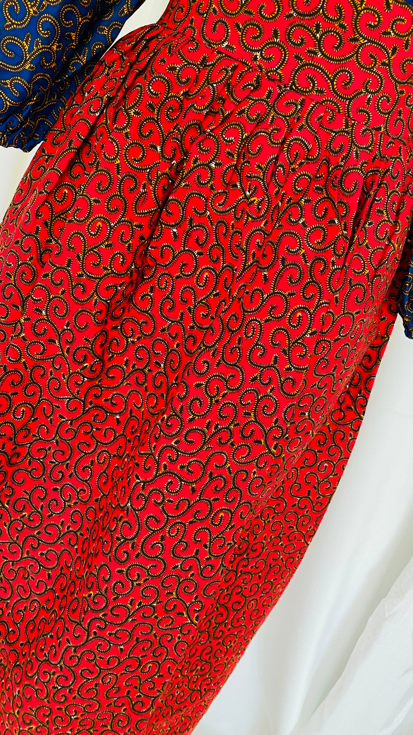 motif tissu wax rere en rouge