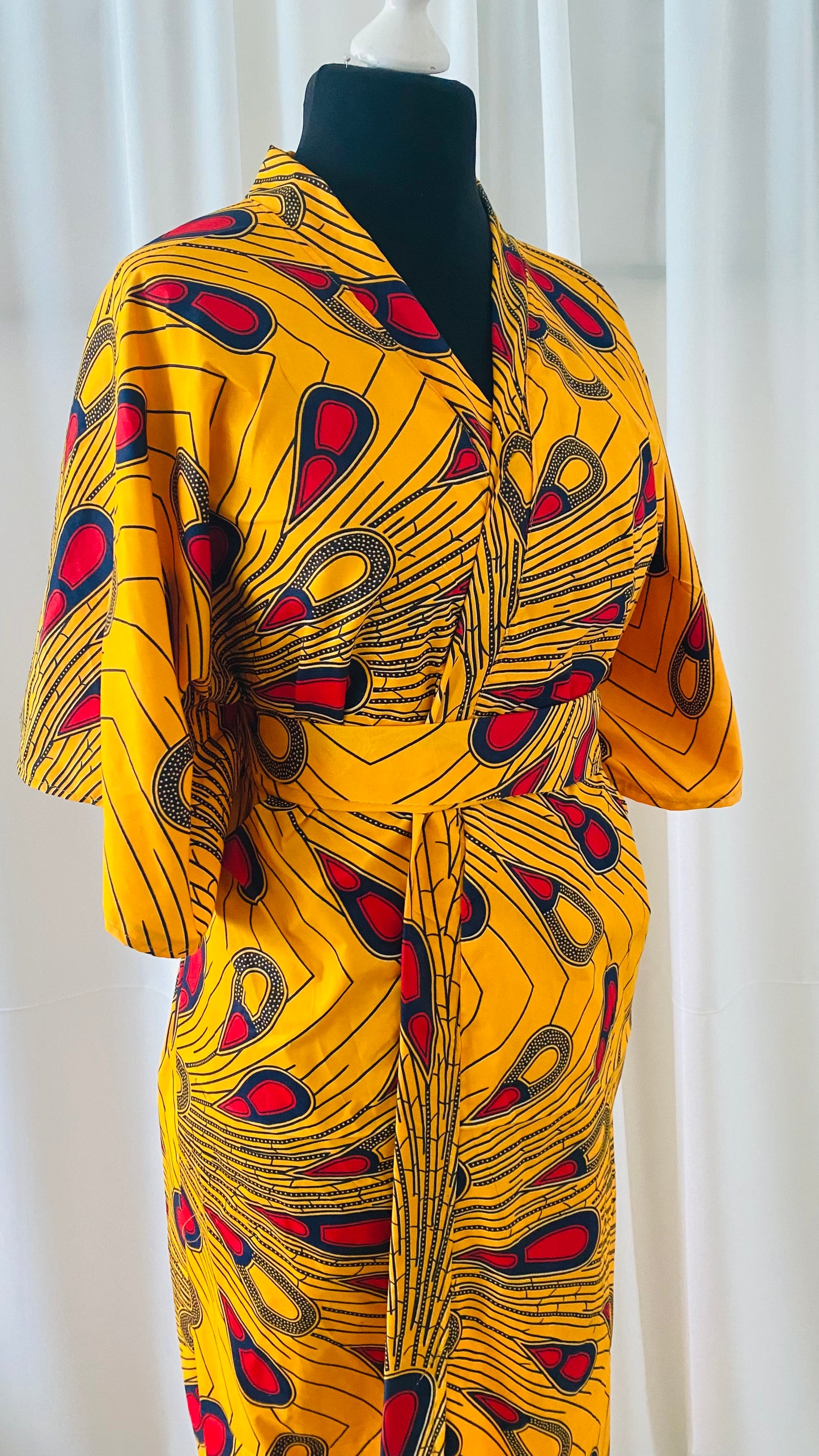 robe portefeuille en pagne -