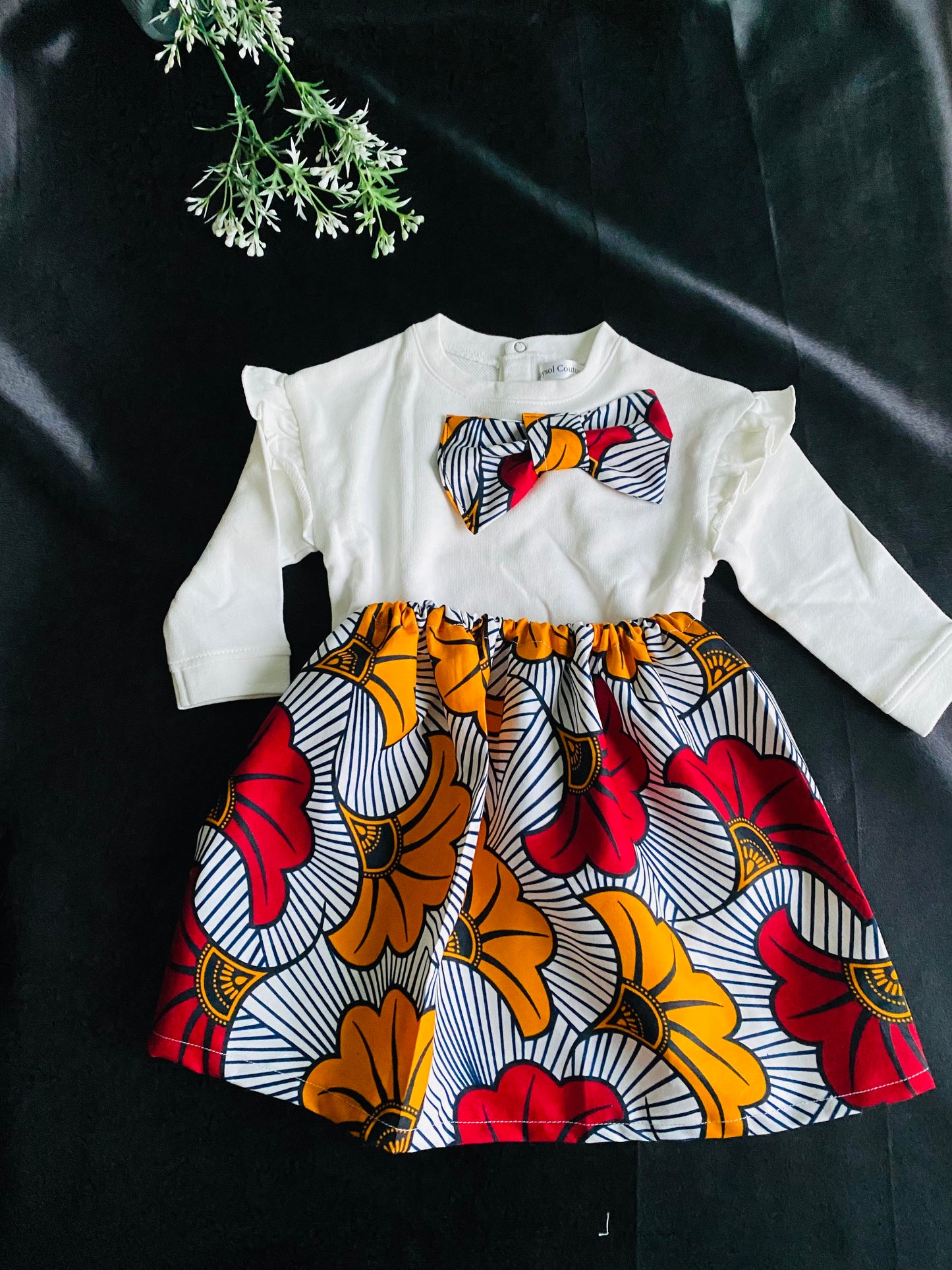 Ensemble bébé fille en Wax - Sweat wax bébé - Jupe Wax assorti