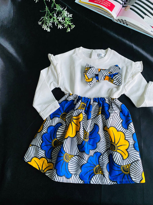 Ensemble bébé fille en Wax - Sweat  wax bébé - Jupe Wax assorti