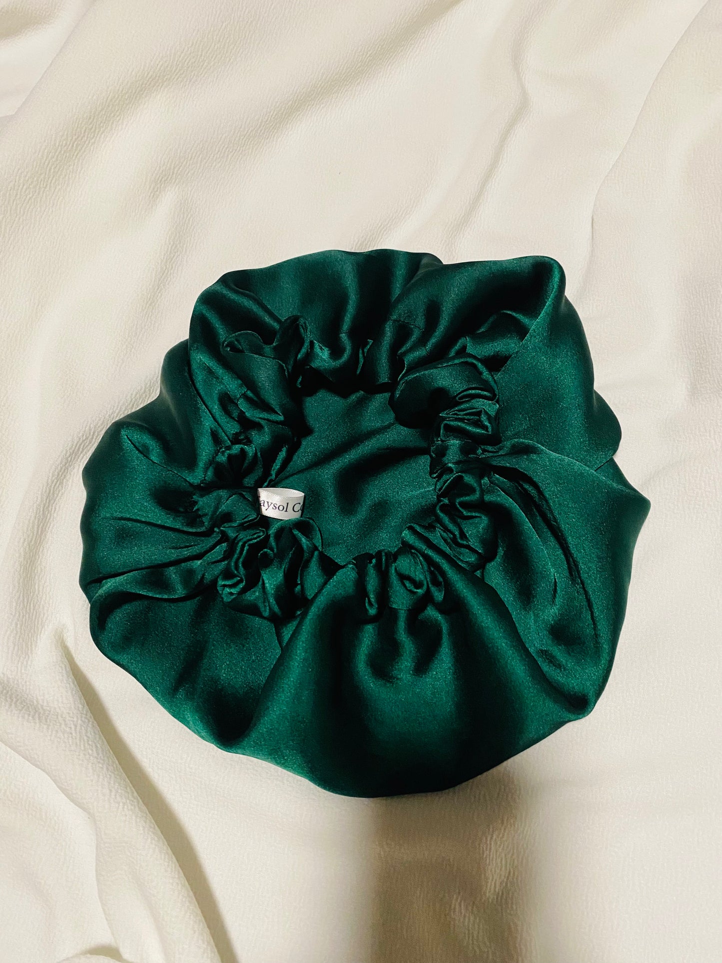 Bonnet en soie vert émeraude - bonnet en soie vert fonce - bonnet en soie de mûrier