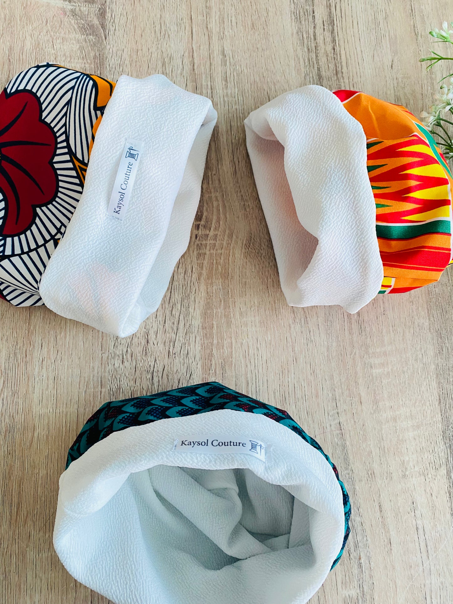 Wax écailles bleu - bonnet en tissu africain