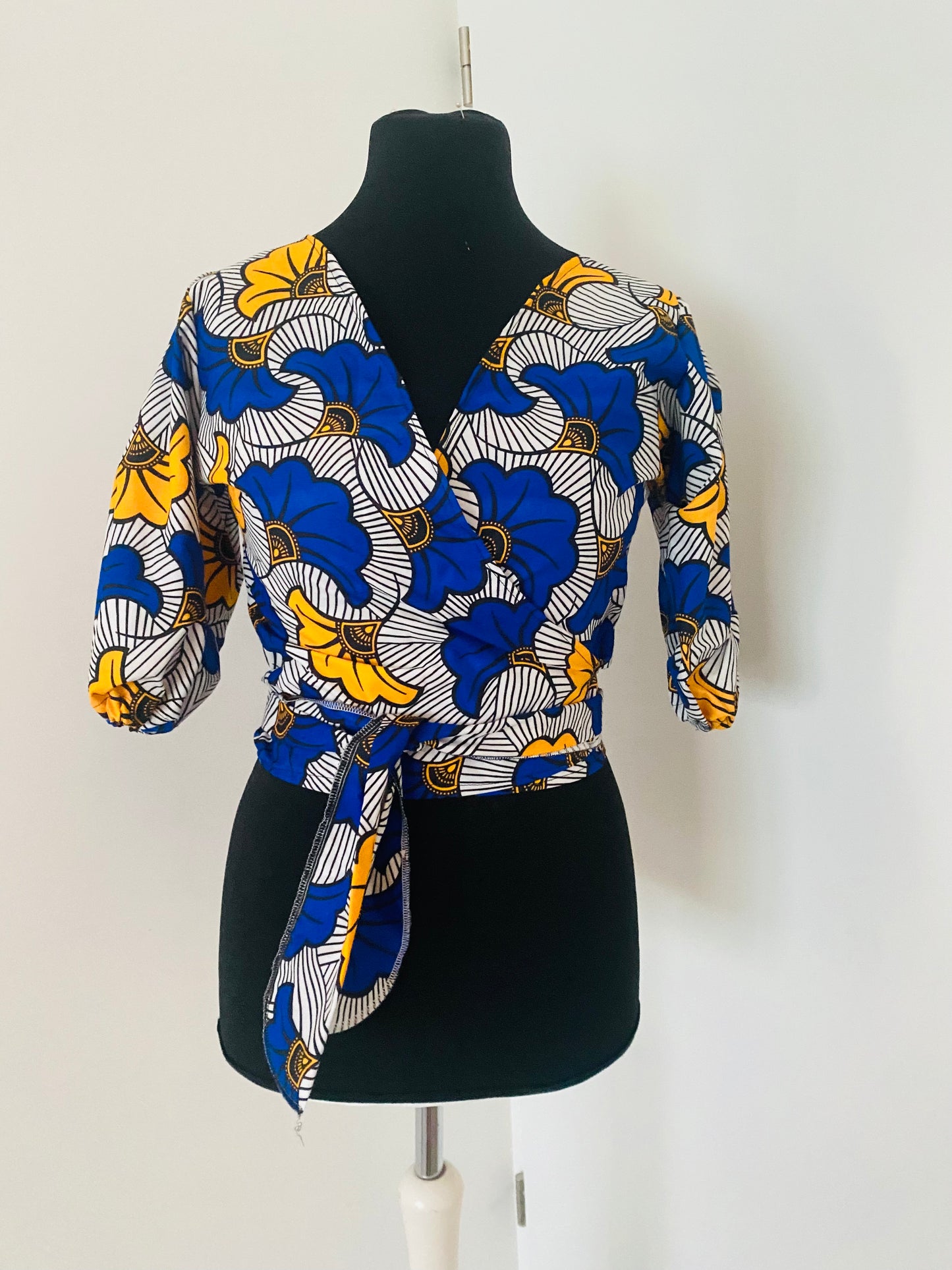 Haut Wax chic - Bleu et jaune