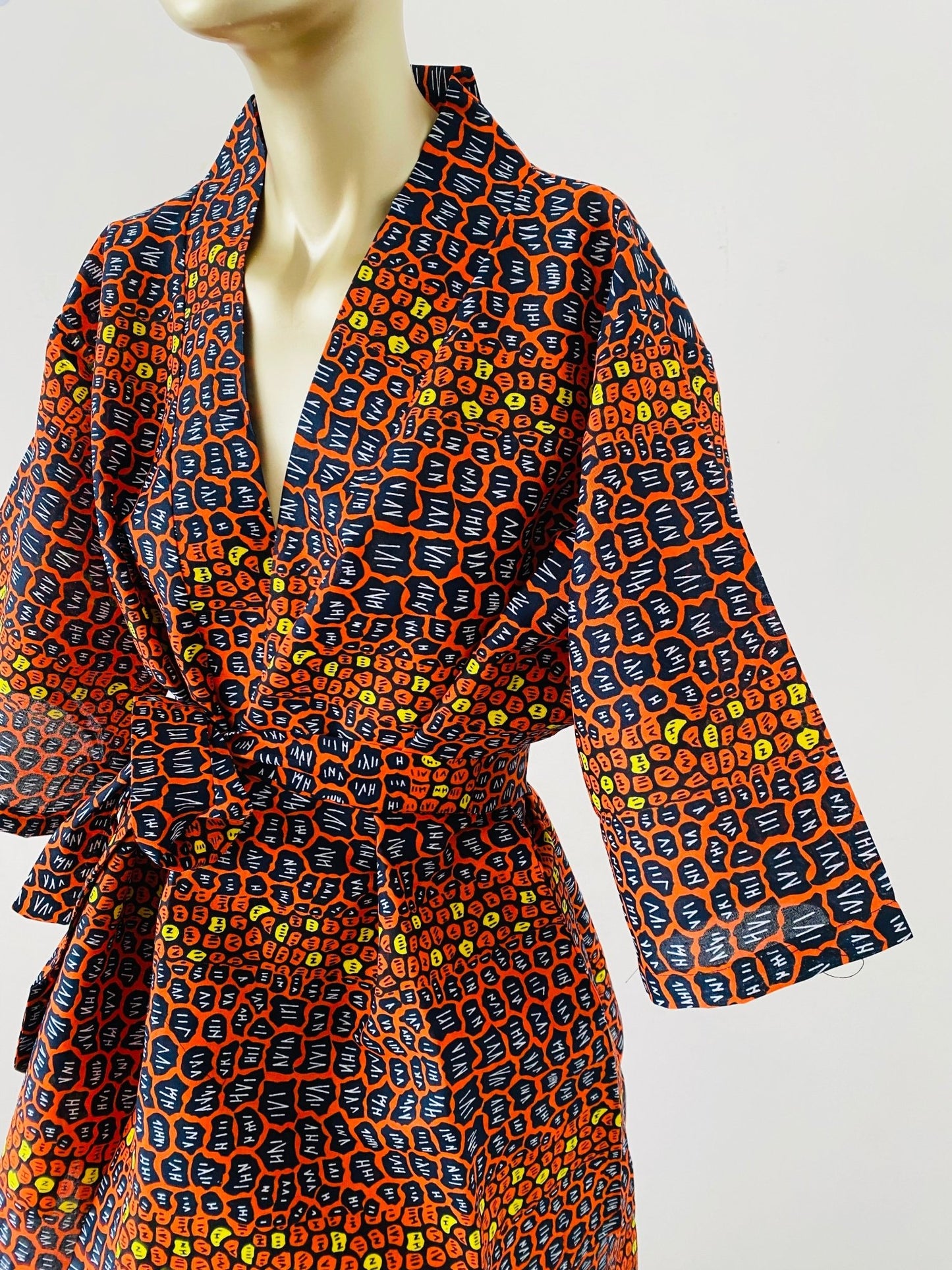 Kimono et pantalon wax - Ensemble en Wax pour femme - Kaysol Couture