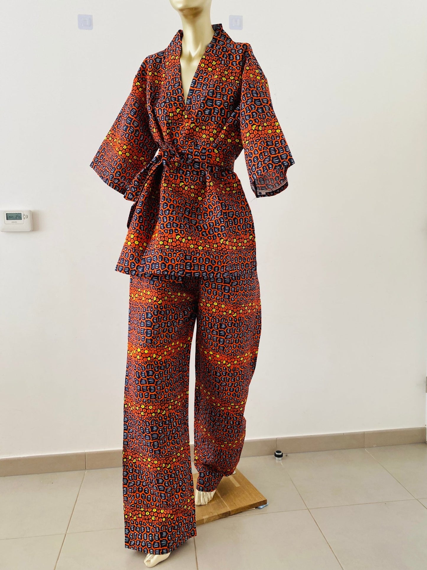 Kimono et pantalon wax - Ensemble en Wax pour femme - Kaysol Couture