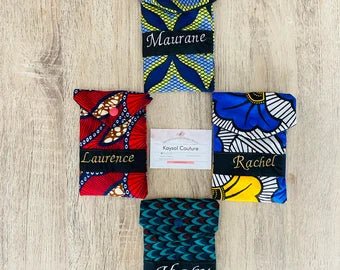 Pochette infirmière personnalisée - en wax - Kaysol Couture
