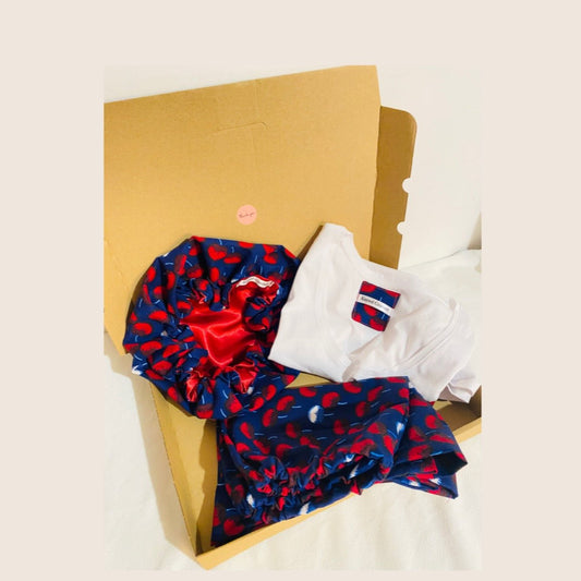 Pyjama Mariam - Bonnet en satin assorti - Kaysol Couture