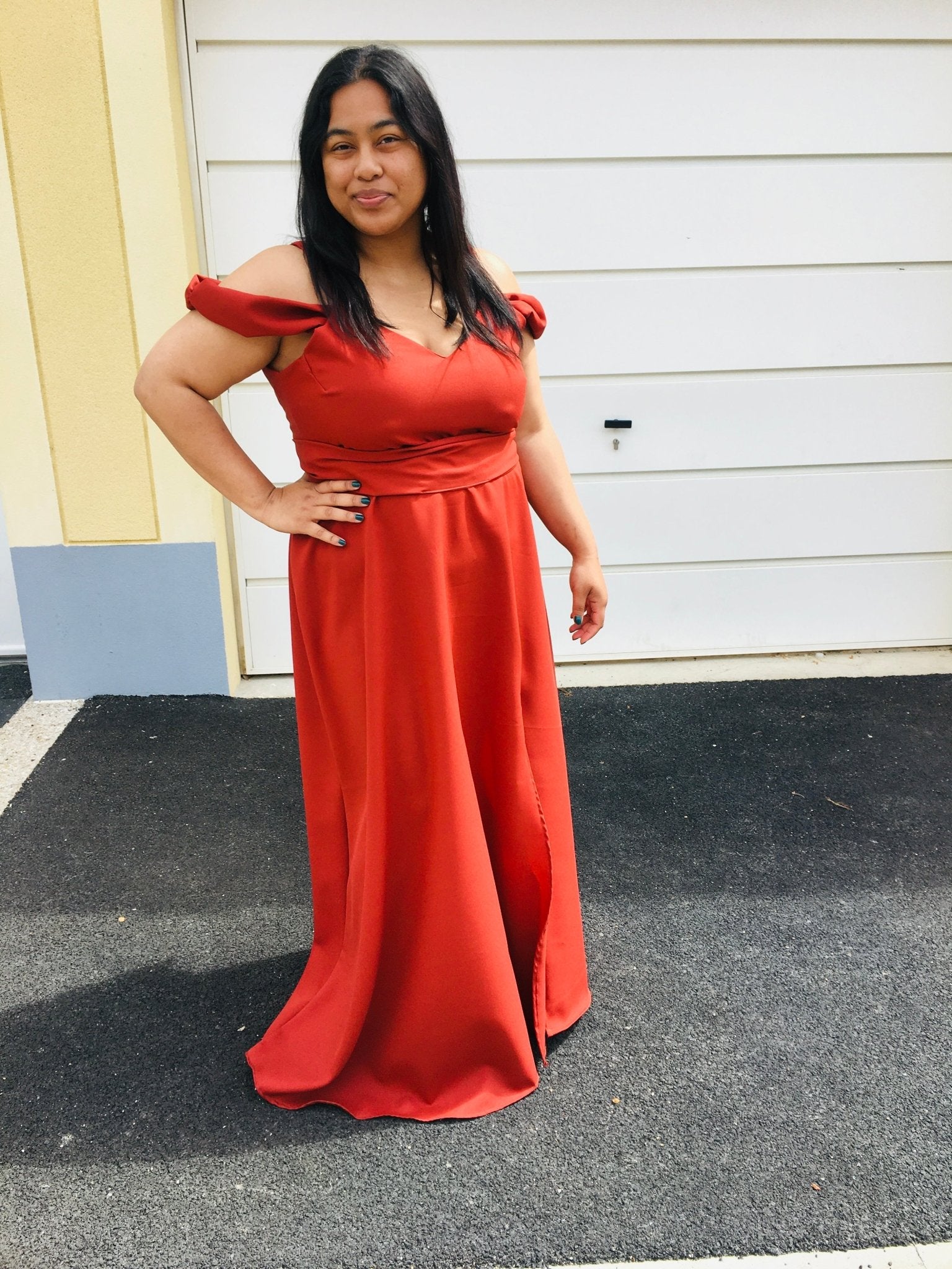 Robe de demoiselle d’honneur sur-mesure - Vero - Rouille - Kaysol Couture