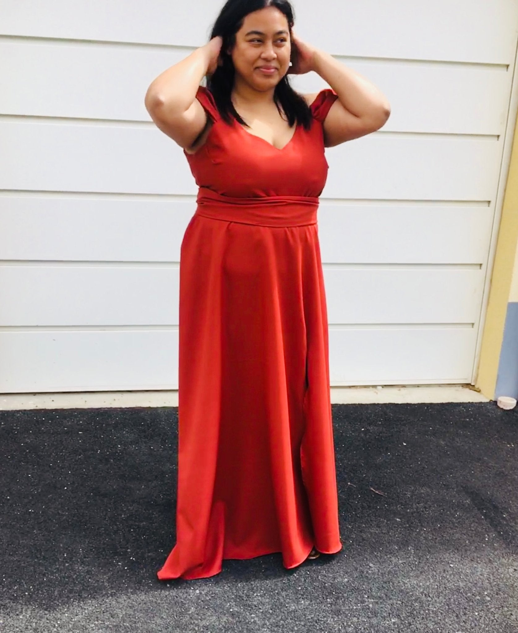 Robe de demoiselle d’honneur sur-mesure - Vero - Rouille - Kaysol Couture