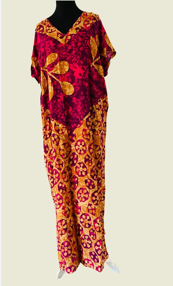 Robe de maison africaine - Robe longue tie and dye africain - Kaysol Couture