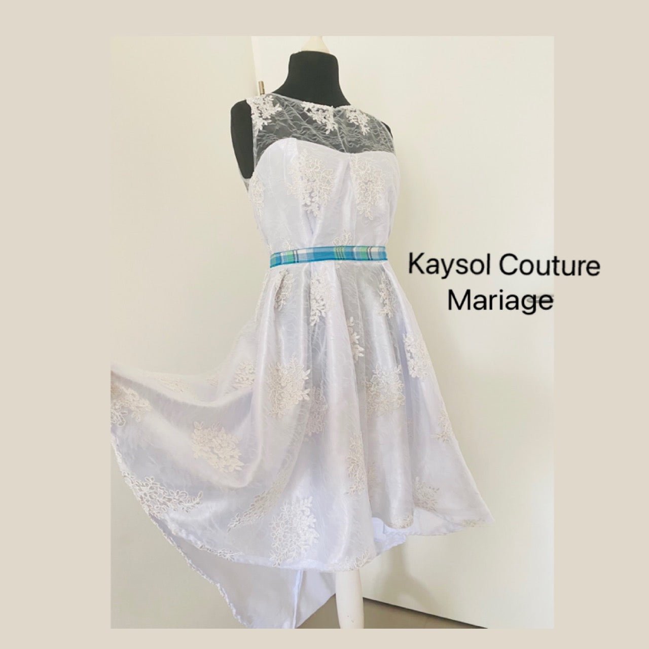 Robe de Mariée courte asymétrique - Kaysol Couture