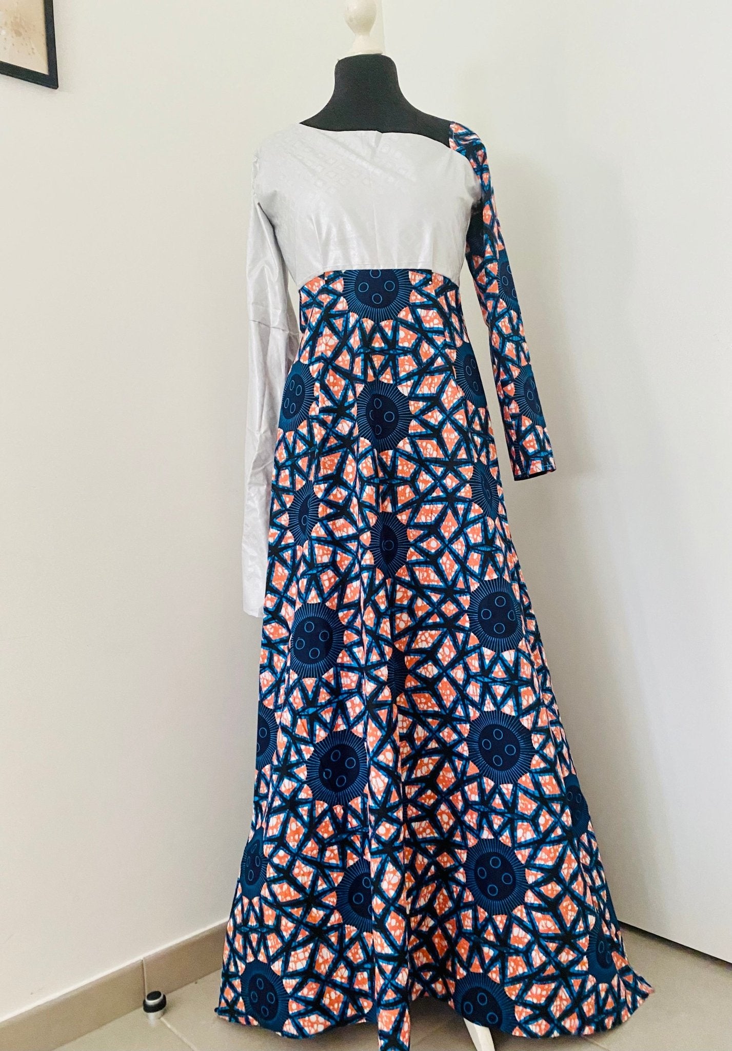 Robe longue Mata - Getzner et wax - Kaysol Couture