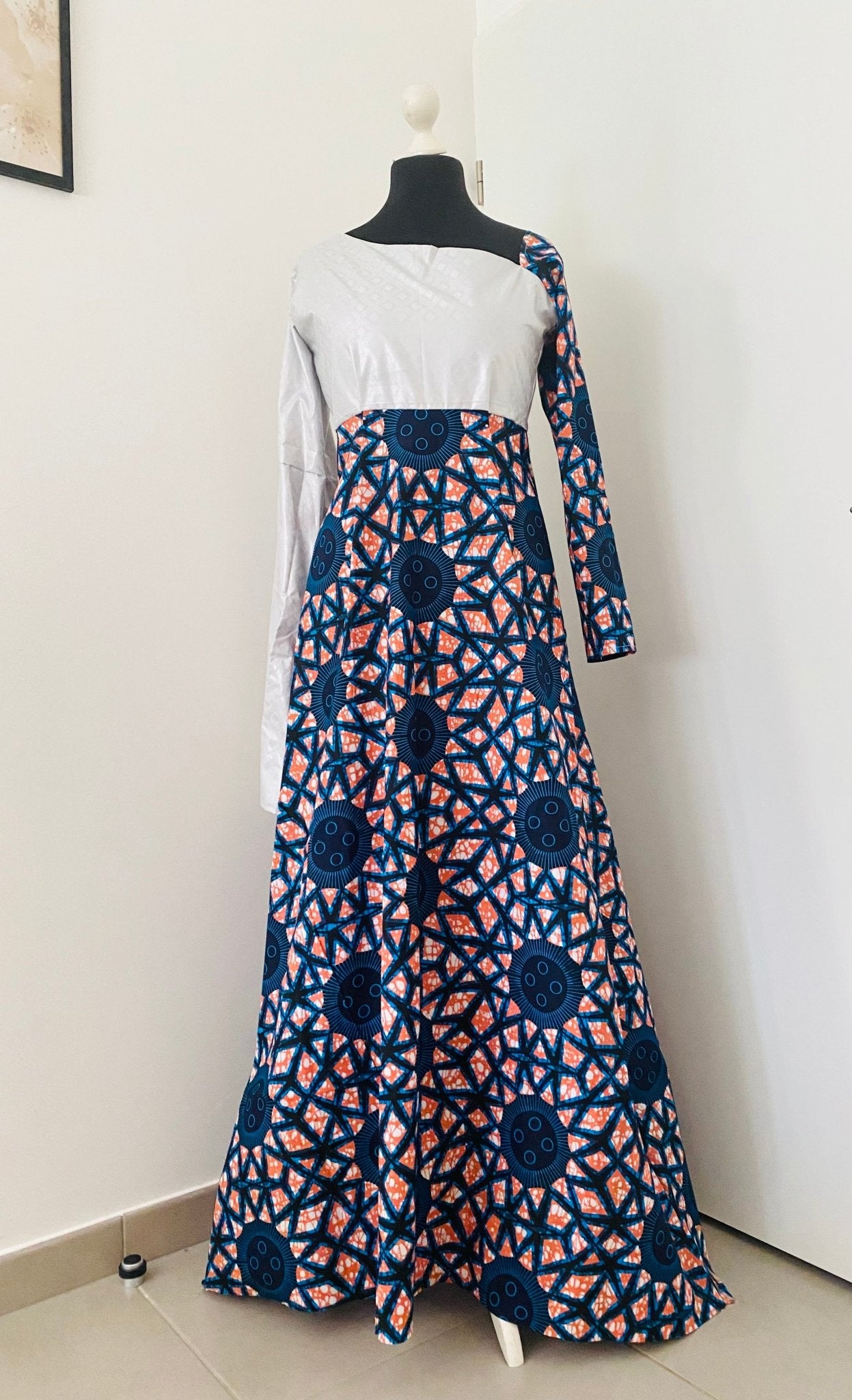 Robe longue Mata - Getzner et wax - Kaysol Couture