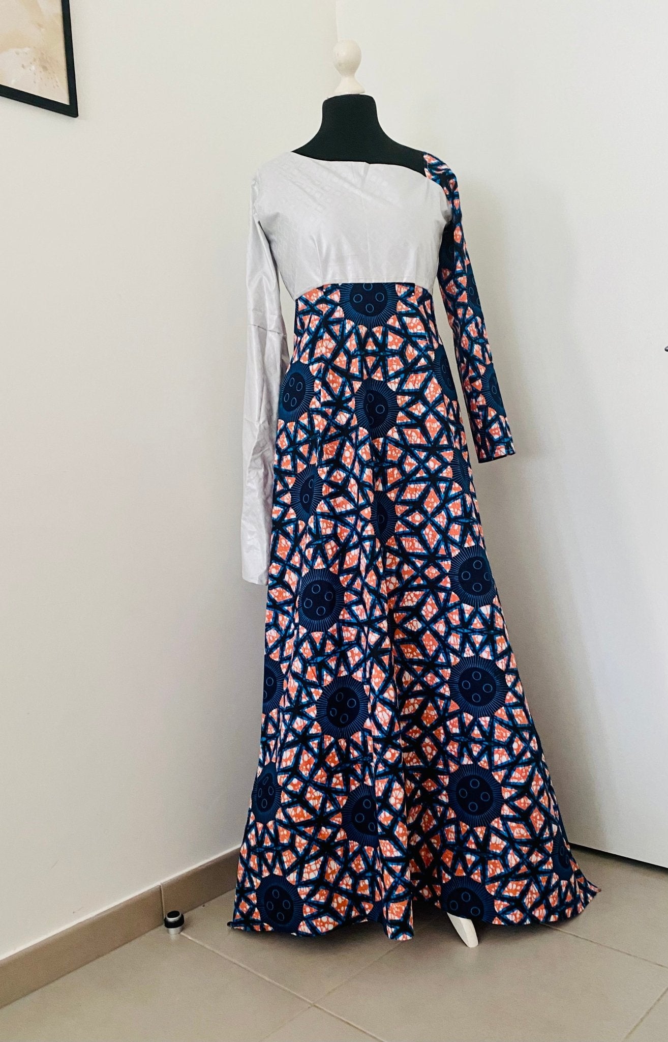 Robe longue Mata - Getzner et wax - Kaysol Couture