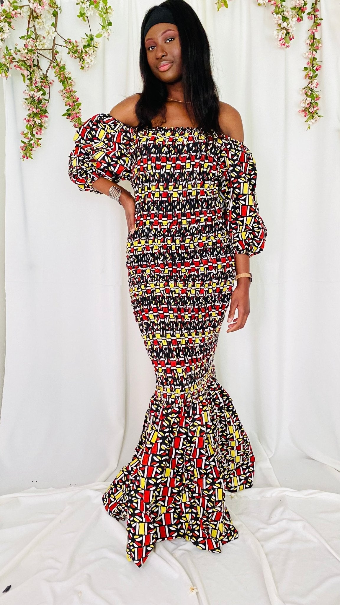 Robe sirène en Wax - Kaysol Couture