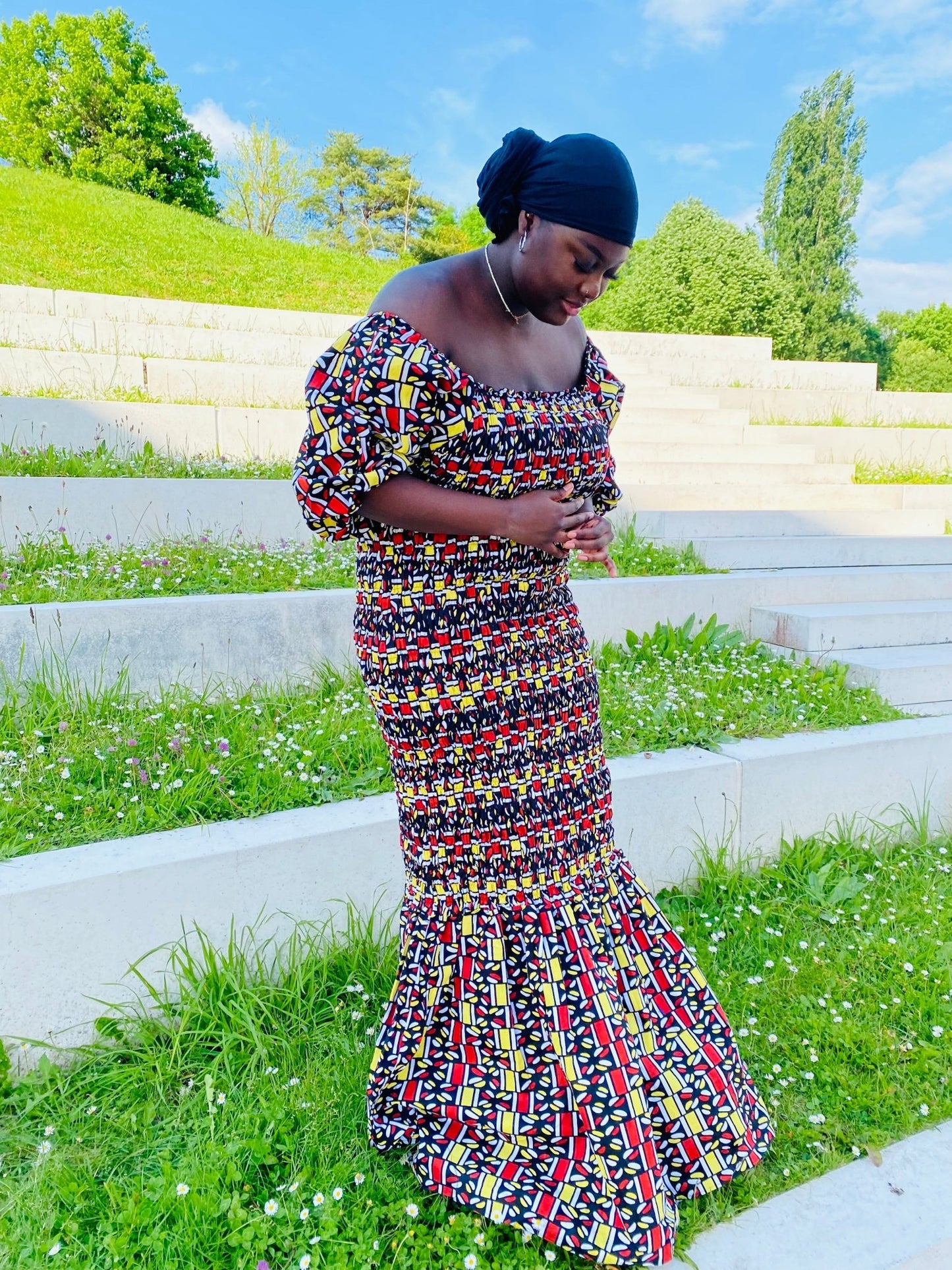 Robe sirène en Wax - Kaysol Couture