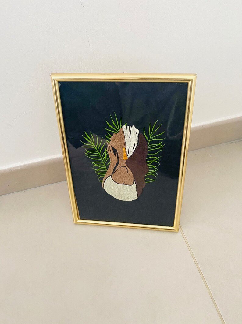 Tableau brodé - Cadeau original - Kaysol Couture