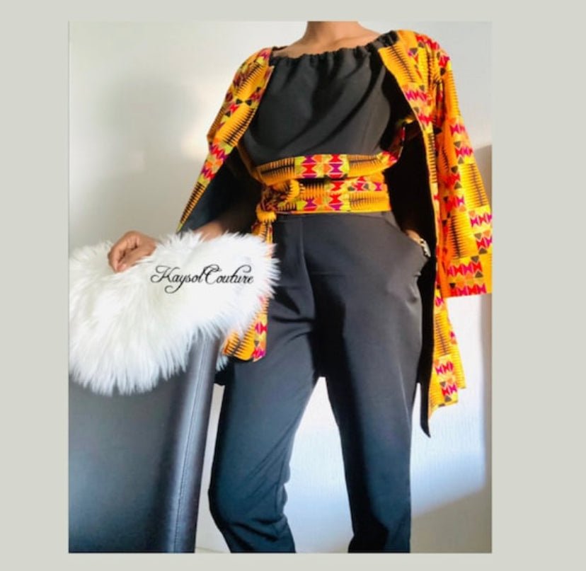 Veste Manteau en wax Binta - Kaysol Couture