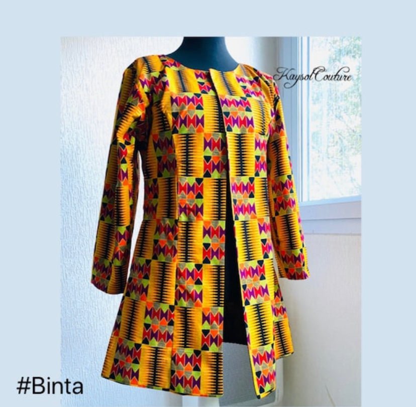 Veste Manteau en wax Binta - Kaysol Couture