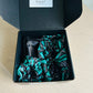 Taie d'oreiller en Satin Noir - Bonnet en satin - Chouchou - Assorti -Box cadeau Femme