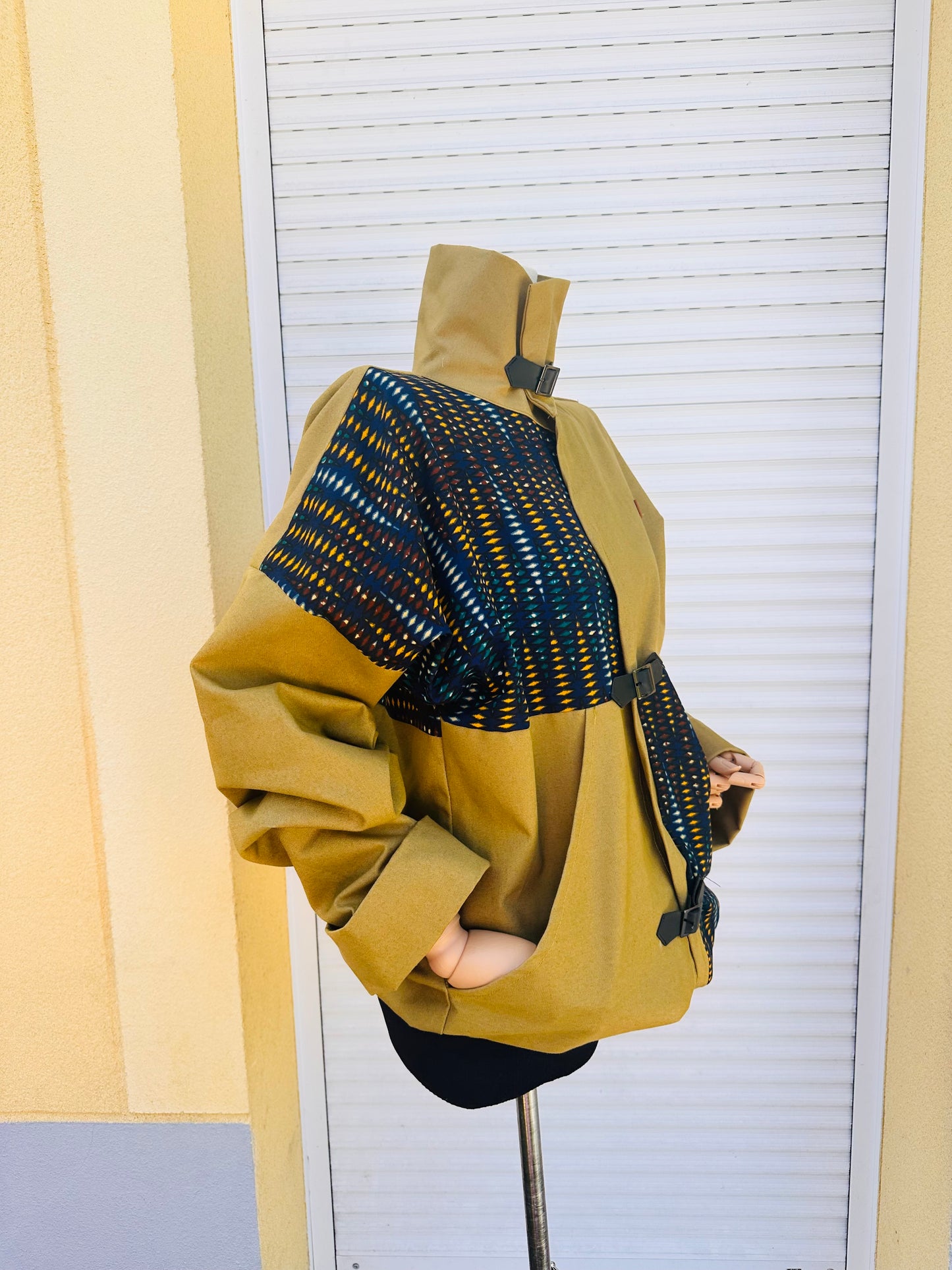 Veste en Jean/Wax oversize  / Mixte / Beige Olive