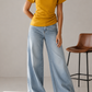 Top asymétrique ajustable/ Haut Laya / Jaune Safran