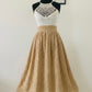 Women's Skirt in Beige Eyelet | 3 Lengths to Choose From