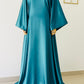 Robe de Soirée bleu canard - robe longue manches longues