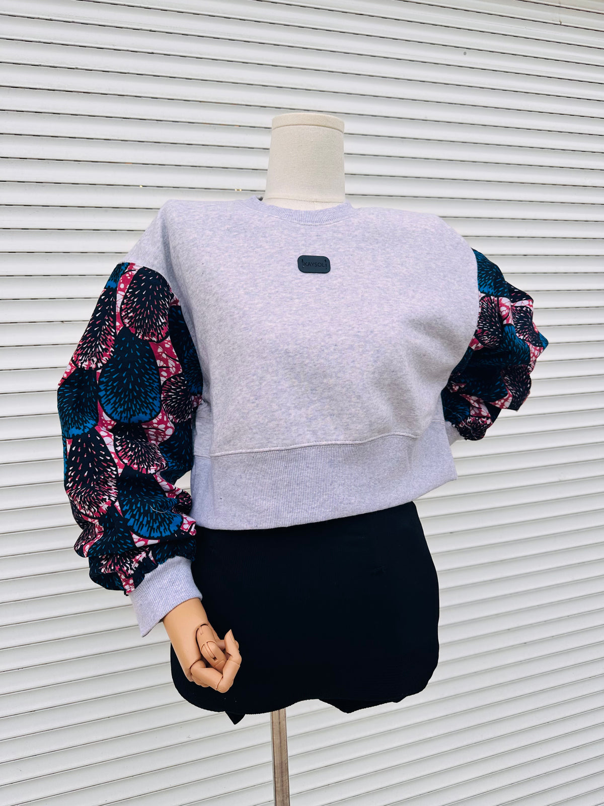 Warmer Sweatshirt aus Baumwolle & Wax – Grau / Neu