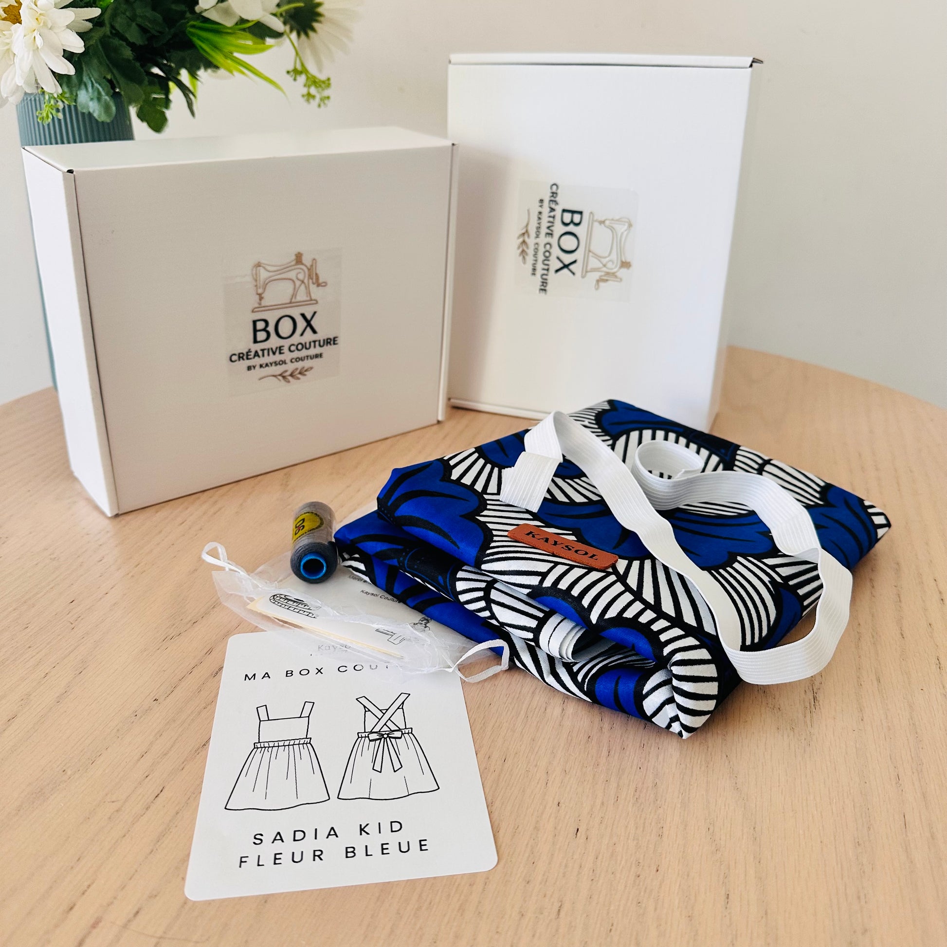 Box Couture Créative Enfant  – Robe SADIA - Patron de 1 à 12 ans + Tissu et mercerie tout compris