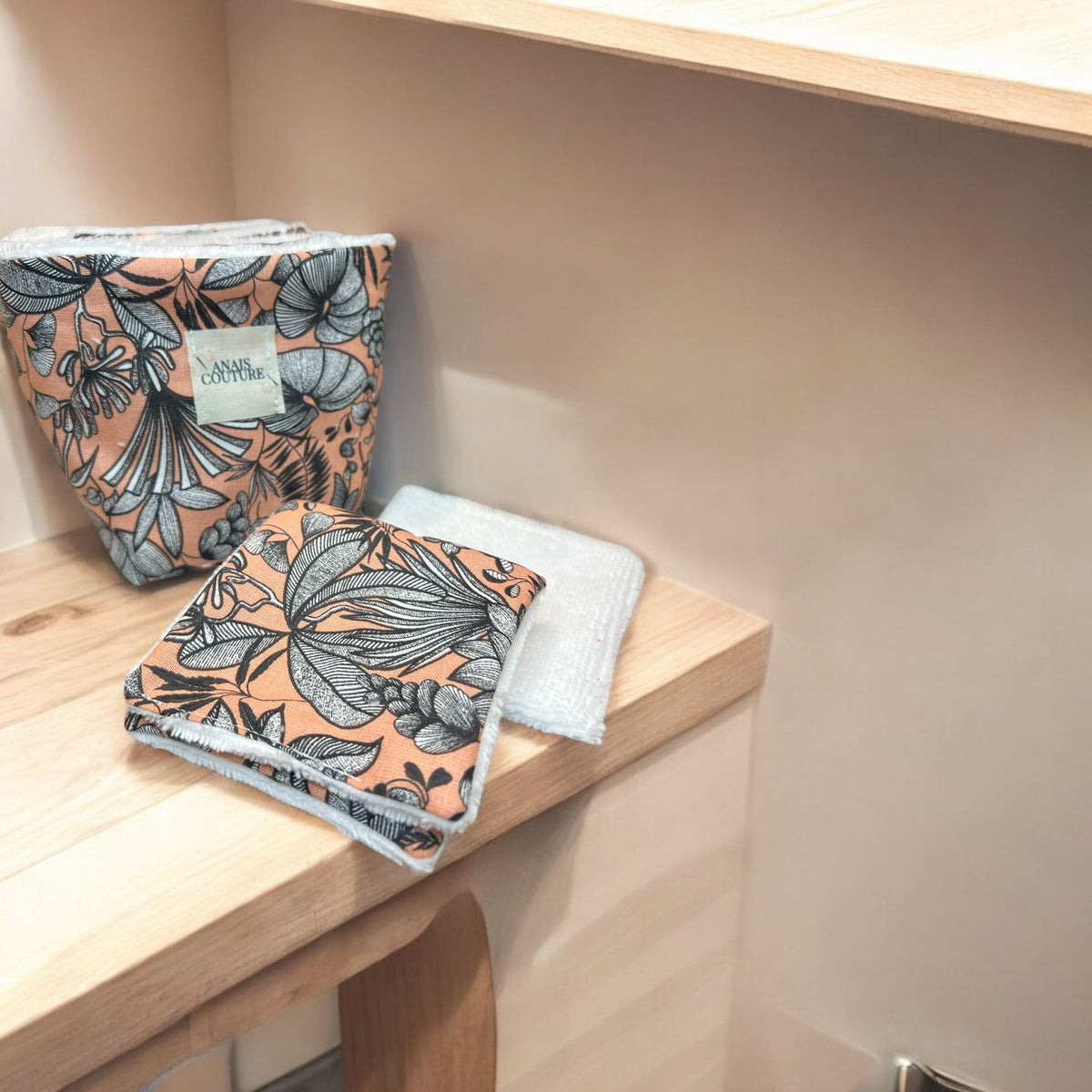 Panier + 10 Lingettes Démaquillantes Lavables – Coton & Matières Naturelles OEKO-TEX®