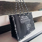 Sac cabas en Wax - Bogolan Noir / Carte Afrique