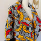 Trench en wax Fleur rouge et jaune / Collection Iconique / Taille Ajustable