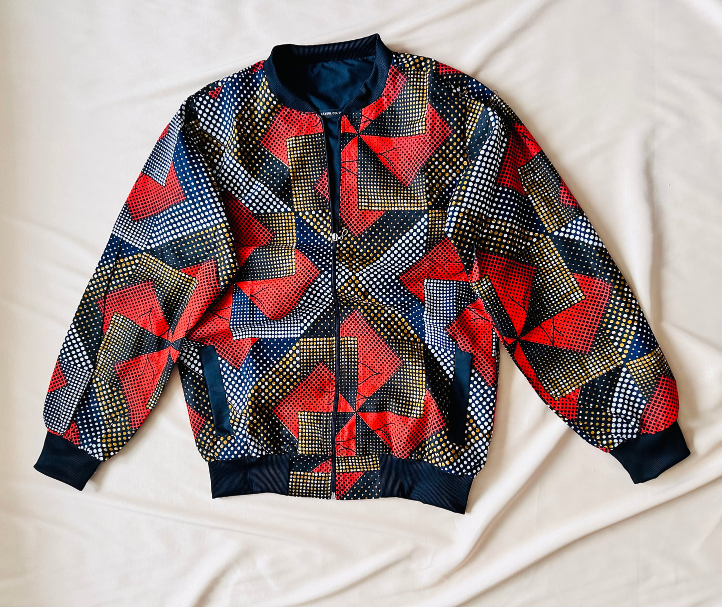 Bomber en wax rouge - Mixte