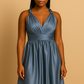 Robe Infinity – Satin Bleu luxe - Robe témoin mariage