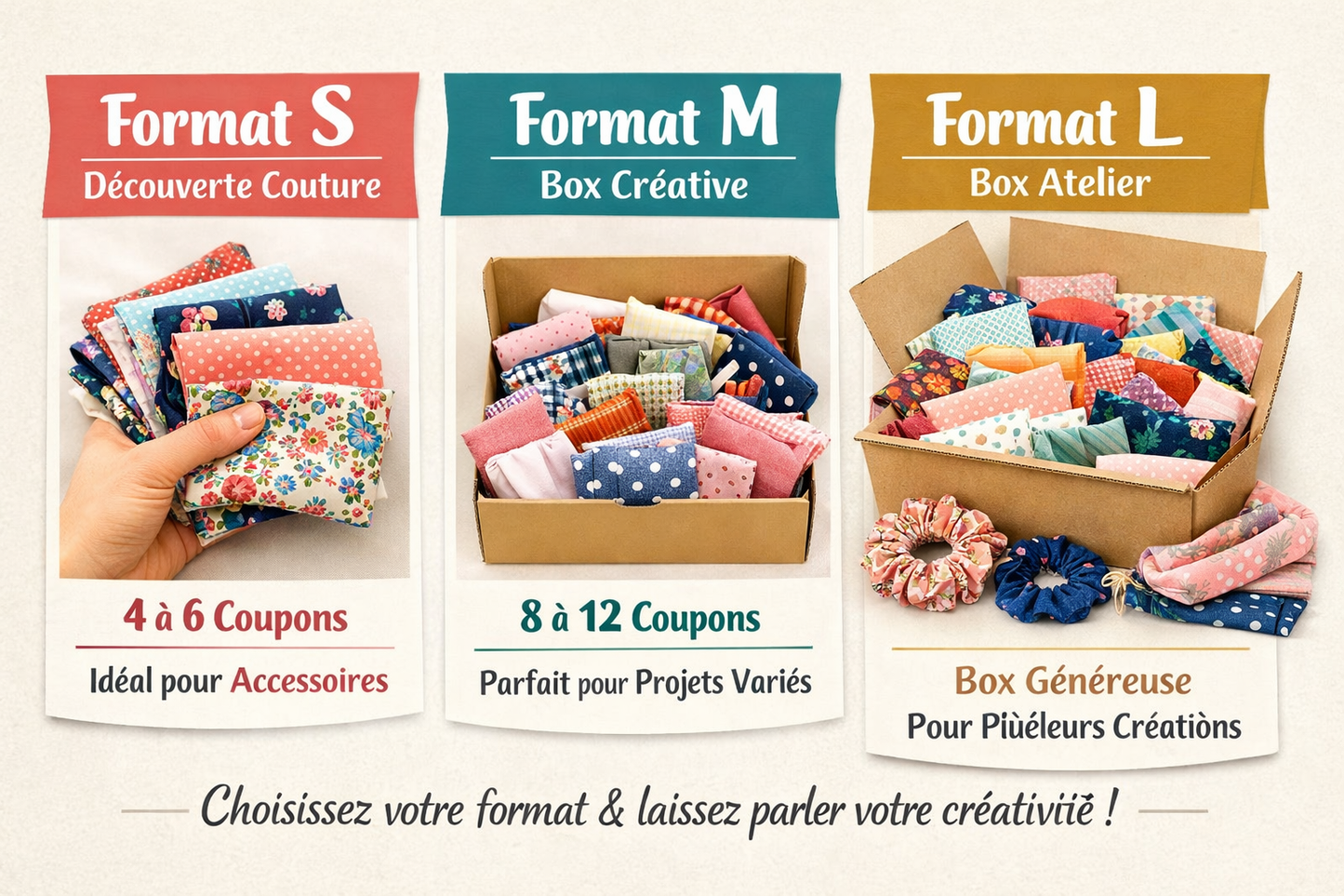 Coupon Tissus Surprise – Box Couture Créative à Petit Prix