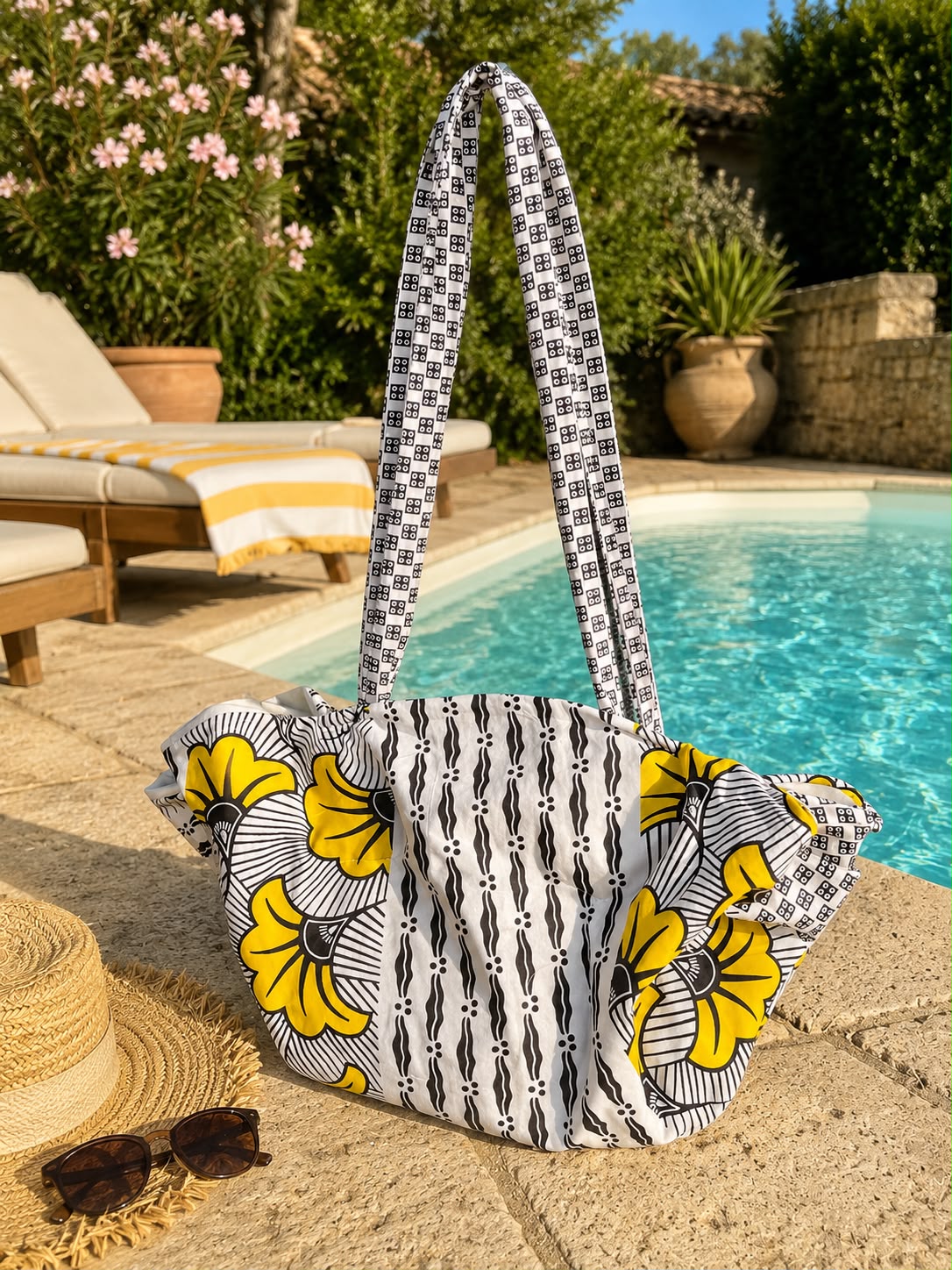 Sac réversible 2 en 1 – Sac & tapis de pique-nique en Wax - Sac Fiona