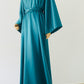 Robe de Soirée bleu canard - robe longue manches longues