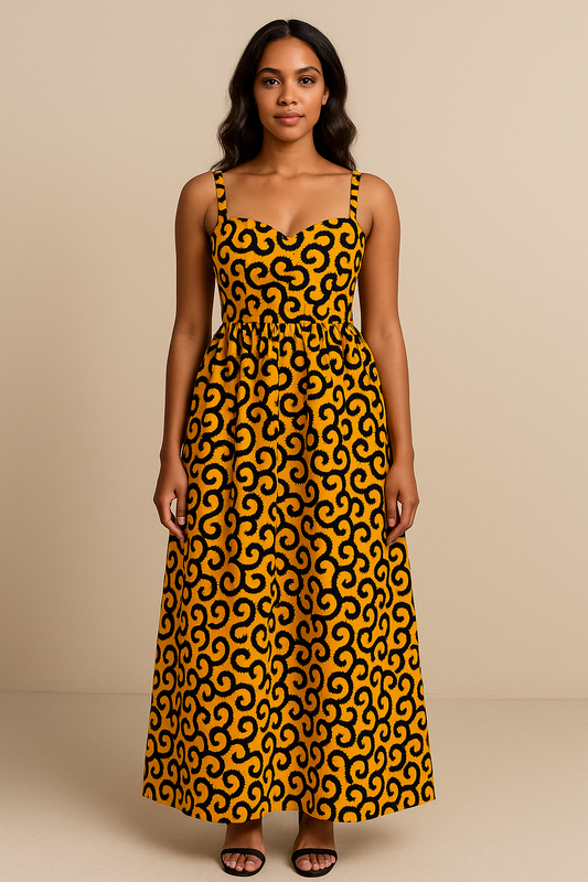 Robe bustier wax jaune - Kaysol Couture