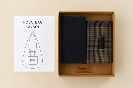 Box Couture Hobo Bag Kaysol – Kit Sac Réversible Jean & Tissu à Carreaux