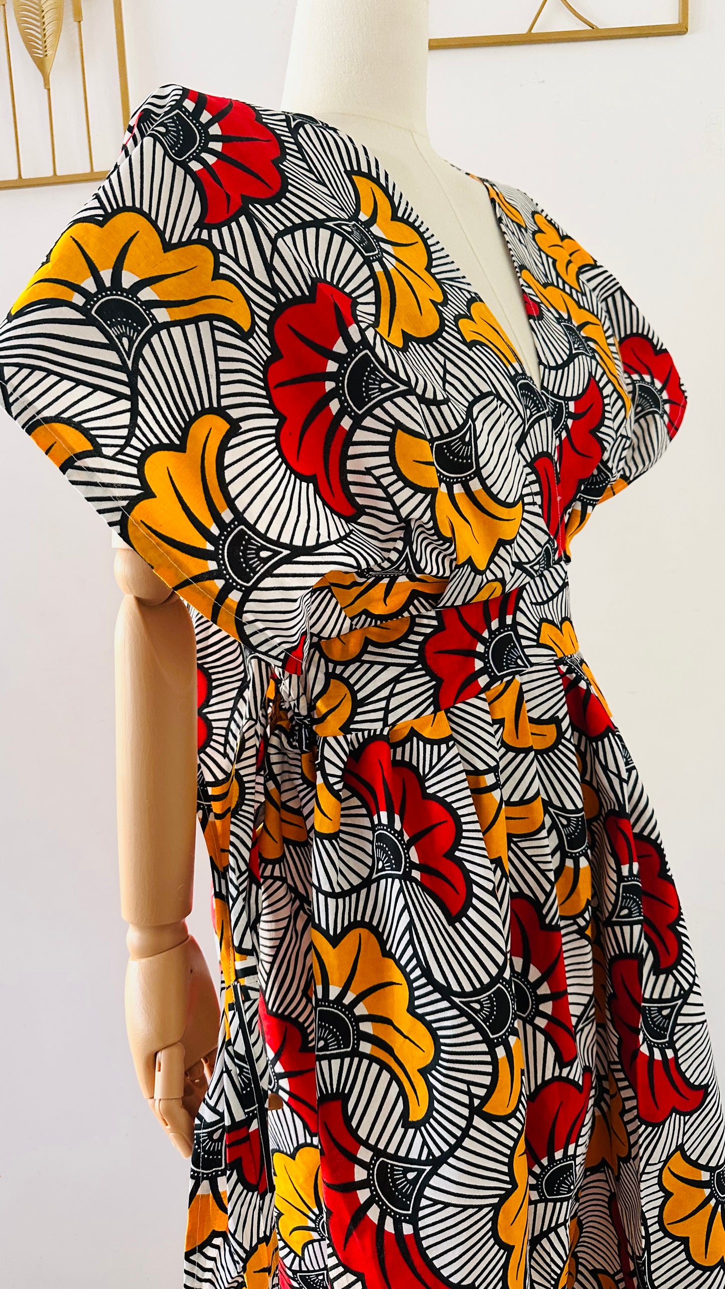 Robe infinity en Wax - Fleurs de mariage
