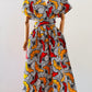 Robe infinity en Wax - Fleurs de mariage