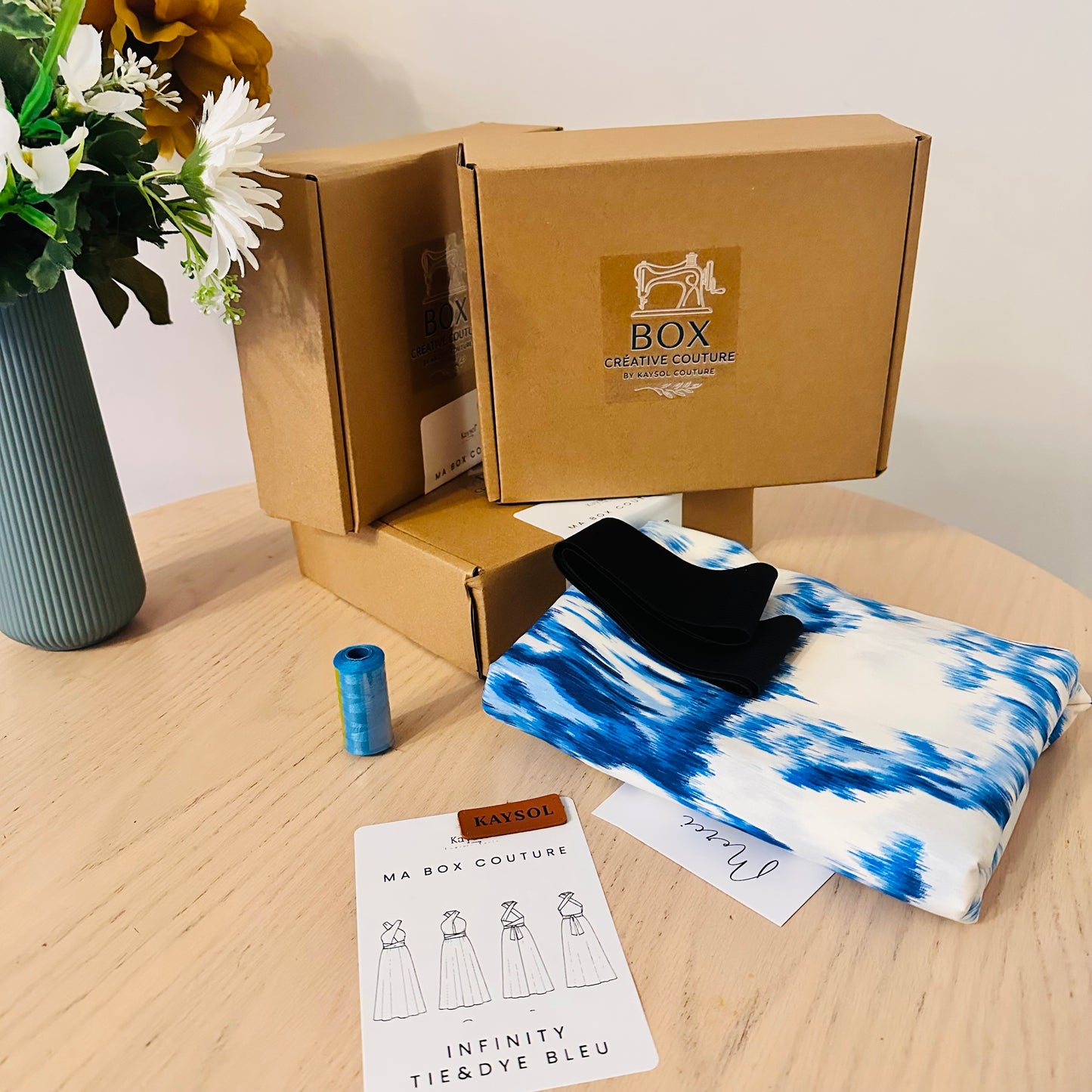Creative Couture Box: My Infinity tie-wrap dress – Azure Blue Tie & Dye Edition / XS/7XL