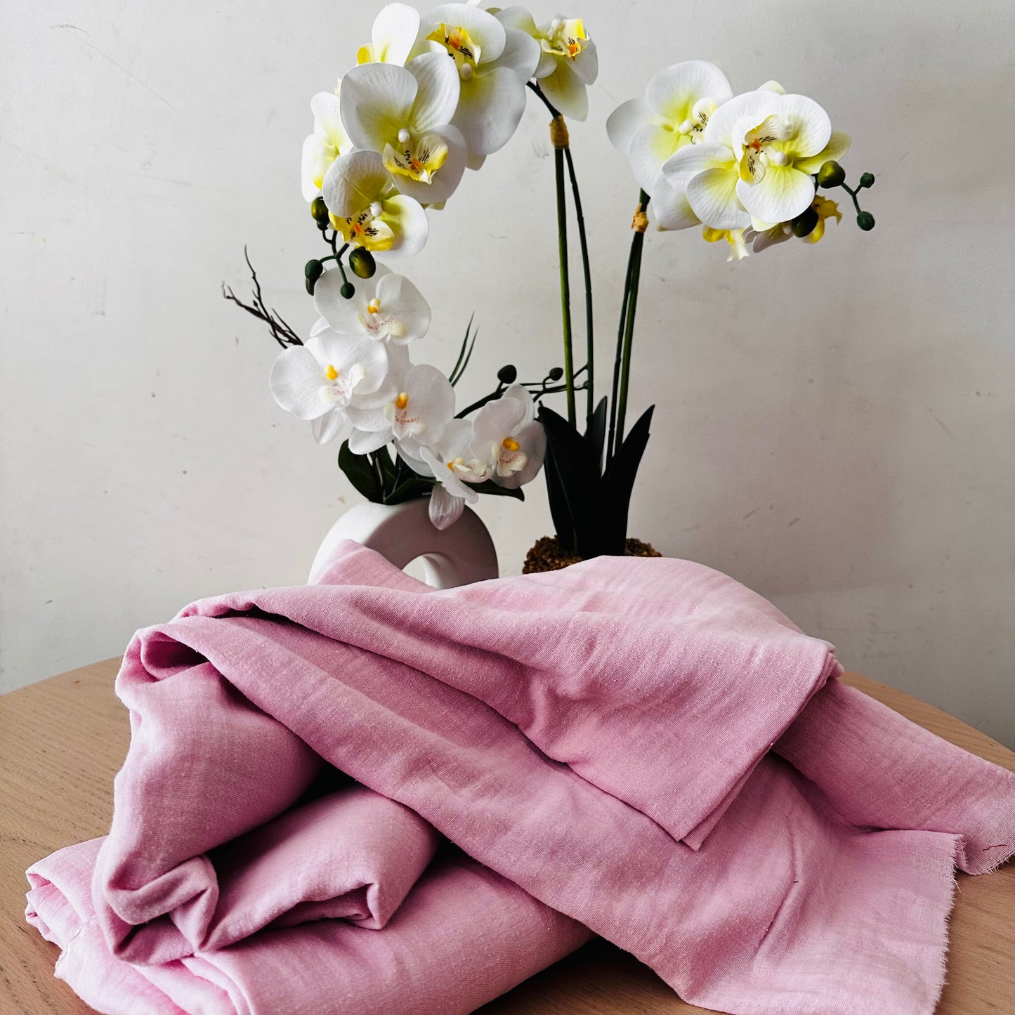Tissu Double Gaze de coton – Rose Blush | 100% coton | au mètre / Coupon