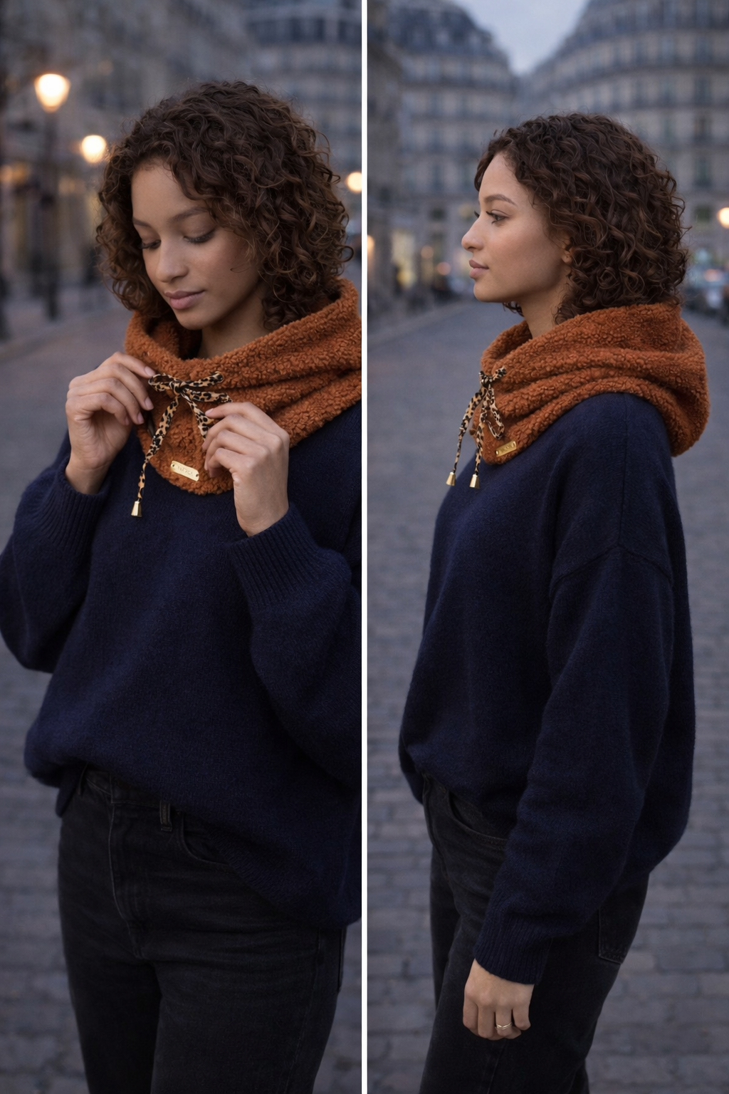 Cagoule chaude en fausse fourrure - Cagoule intérieur Satin anti casse cheveux - Cocoon