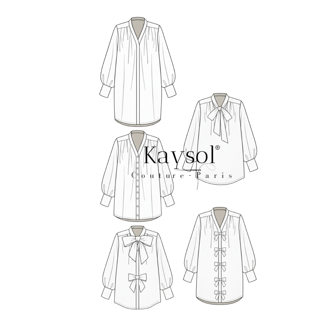 Kiana Blouse - PDF Sewing Pattern - Sizes 34-56 - Video Tutorial