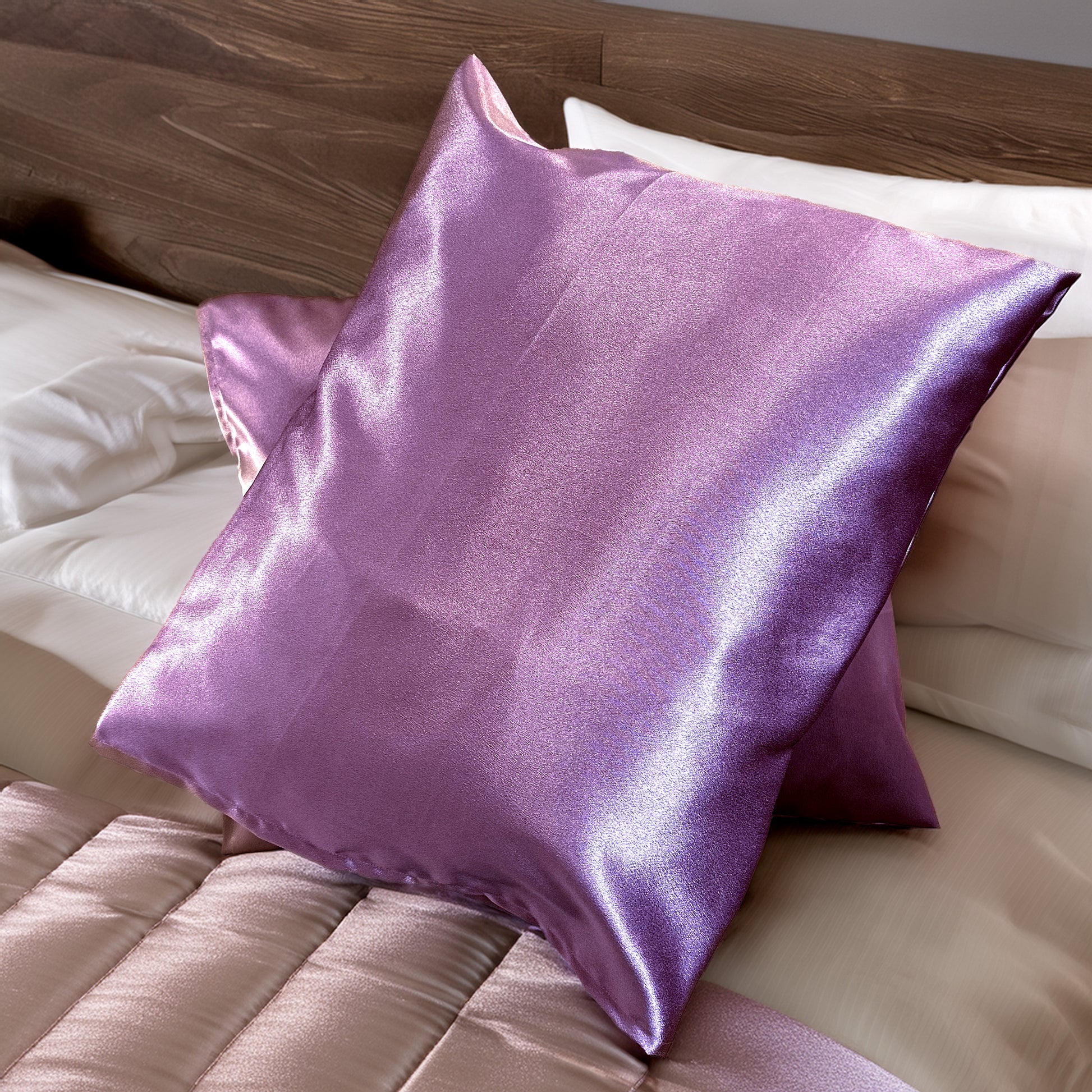 Taie d’oreiller en Satin Lila - Haute Qualité - Kaysol couture 