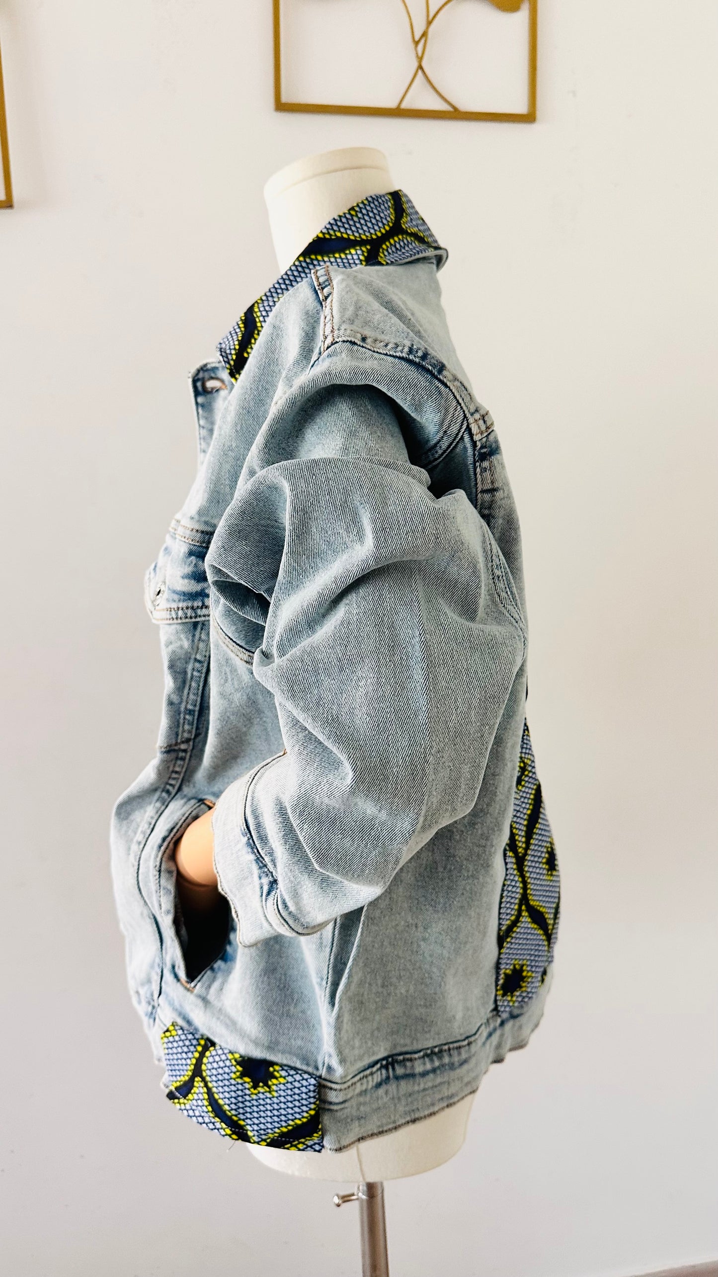 African jacket - denim and Wax jacket - Women