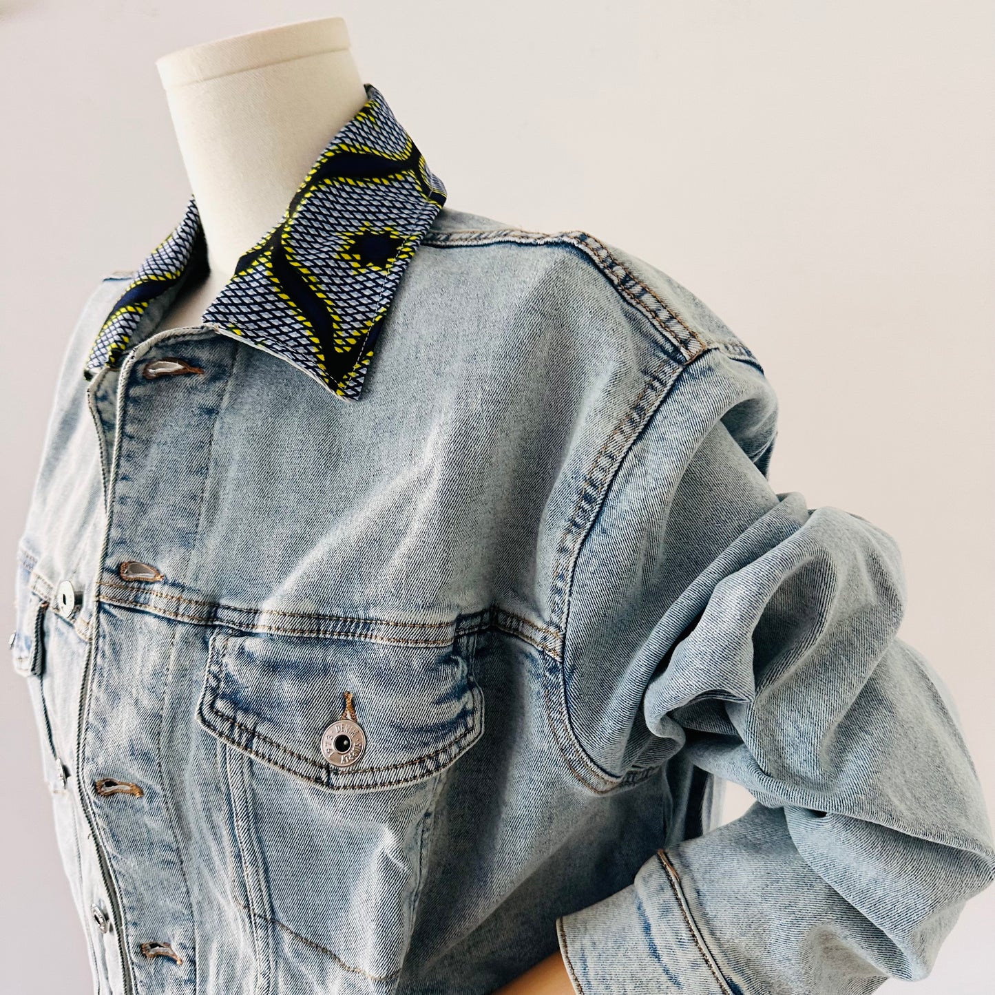 African jacket - denim and Wax jacket - Women